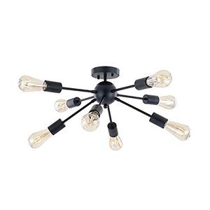 lot 5188 image: YAOHONG Sputnik Chandelier Black 8 Light Rustic Flush Mount Ceiling Light Modern Semi Flush Mount Fixtures for Kitchen Bedroom Dining Room