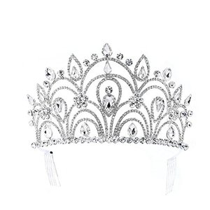 lot 5194 image: Eseres Tall Pageant Tiaras with Combs for Women Elgeant Rhinestone Crown