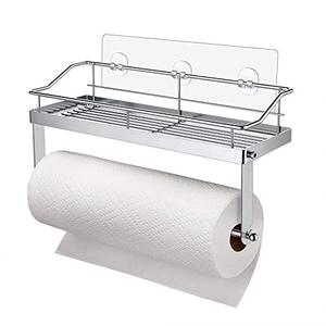 lot 5197 image: Carry360 Adhesive Paper Towel Holder Shelf,Wall Mounted Paper Towel Roll Rack Basket for Kitchen,Shower Bathroom & Balcony,Rustproof,No Drilling,SUS 304 Stainless Steel