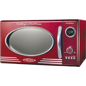 lot 27 image: Nostalgia Retro Series 0.9 Cu. Ft. Microwave Oven RMO4RR