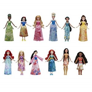 lot 20572 image: Disney Princess Royal Collection, 12 Fashion Dolls -- Ariel, Aurora, Belle, Cinderella, Jasmine, Merida, Moana, Mulan, Pocahonta