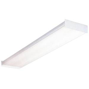 lot 20576 image: Lithonia Lighting Sb 2 32 8-58X 48 Two-Light Square-Basket Wraparound 32W T8 Linear