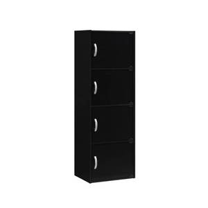 lot 20589 image: Hodedah - 4 Door Enclosed Multipurpose Storage Cabinet for Home or Office, Beech