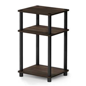 lot 20733 image: Furinno Just 3-Tier Turn-N-Tube End Table, Columbia WalnutBlack, 11087CWNBK