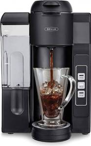 lot 20792 image: BELLA SINGLE SERVE COFFE MAKER WITH WATER TANK, BREWS K-CUP COMPATIBLE CAPSULES OR GROUND COFFEE