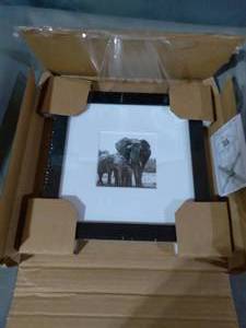 lot 20804 image: AMERICANFLAT 12X18 BLACK PICTURE FRAME- COMPOSITE WOOD WITH SHATTER RESISTANT GLASS