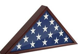 lot 20806 image: USA American US Folded Memorial Flag Triangle Display Case Box