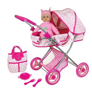 lot 20831 image: Lissi Doll Pram With 13 Inch Baby Doll And Accessories