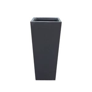 lot 20883 image: 24.4 Kante Lightweight Concrete Tapered Tall Rectangular Outdoor Planter Black - Rosemead Home & Garden, Inc.
