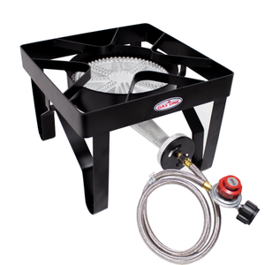 lot 20890 image: Gas One Propane Single Burner 200,000BTU Heavey Duty - 0-20 PSI Adjustable Regulator and Hose Camp Stove
