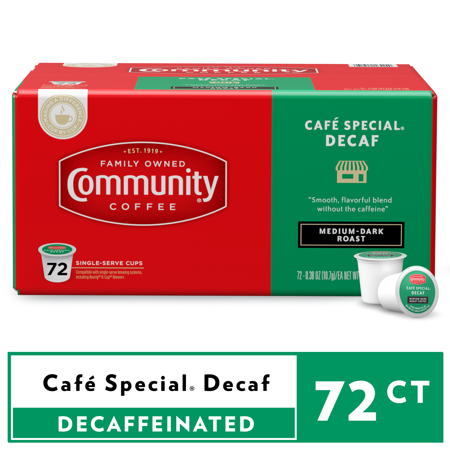 lot 70045 image: Community Coffee Caf� Special� Decaf Pods for Keurig K-cups 72 Count