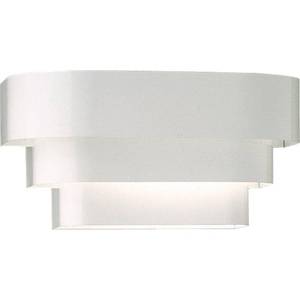 lot 13053 image: Progress Lighting 14-in W 1-Light White Pocket Hardwired Wall Sconce