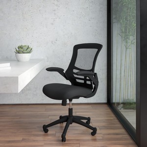 lot 13088 image: Swivel Task Chair with Mesh Padded Seat Black - Flash Furniture