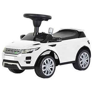 lot 13200 image: Evezo Range Rover Evoque, Ride-On Toy Car for Kids, Full Steering, Adult Push, Licensed (White)