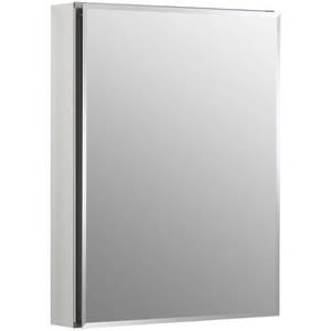 lot 13217 image: Kohler 20 W X 26 H Aluminum Single-Door Medicine Cabinet with Mirrored Door, Beveled Edges