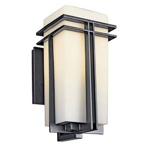 lot 13309 image: Kichler Tremillo 4920 Outdoor Wall Lantern - Black