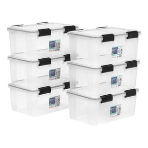 lot 16073 image: IRIS USA 19Qt WEATHERTIGHT� Storage Box with Latches, 6 Pack