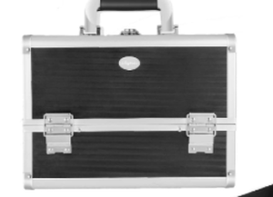 lot 13176 image: JOLIGRACE, MAKEUP TRAIN CASE PROFESSIONAL, 14INCH LARGE- BLACK