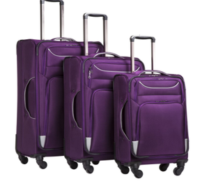 lot 13194 image: COOLIFE LUGGAGE 3 PIECE SET SUITCASE, SOFTSHELL LIGHTWEIGHT( PURPLE SLIVER)