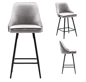 lot 13195 image: BTEXPERT, VELVET CHAIR -GRAY- ITEM#AM5126-2