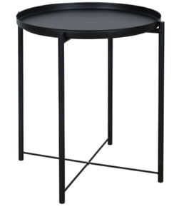 lot 13197 image: BALCONY OFFICE, SIDE TABLE ROUND METAL, -BLACK