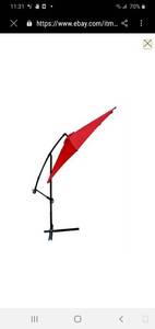 lot 61353 image: patio umbrella offset 10 hanging umbrella outdoor market umbrella d10 (red)