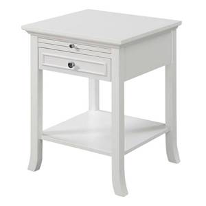 lot 61370 image: American Heritage Logan End Table with DrawerSlide White - Breighton Home