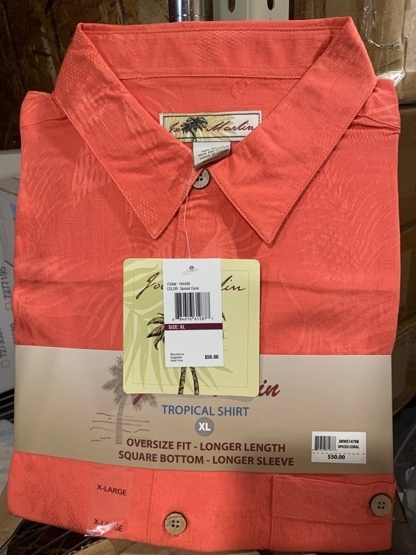 lot 100 image: Joe Marlin Tropical Coral Shirt size XL