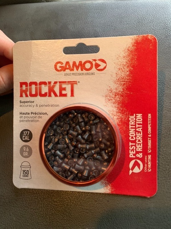 lot 1212 image: Lot of 4 New Gamo Rocket Pellets Pest Control and Recreational Pellets