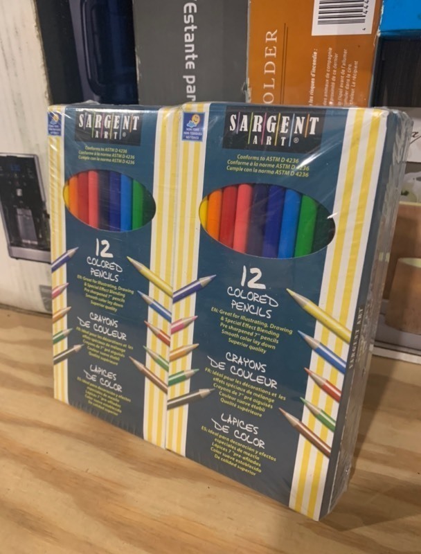 lot 130 image: 12 New 12 Packs of Sargent Art Colored Pencils