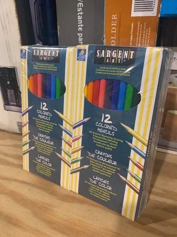 lot 131 image: 12 New 12 Packs of Sargent Art Colored Pencils