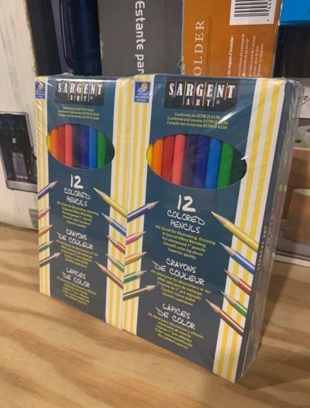 lot 132 image: 12 New 12 Packs of Sargent Art Colored Pencils