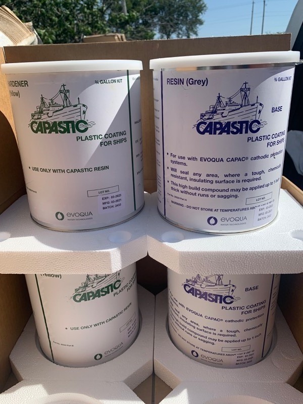 lot 149 image: Case of Capastic Plastic Repair Resin Coating For Ships