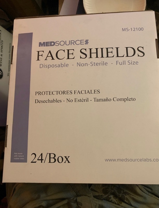 lot 256 image: MedSource Disposable Face Shields Box of 24