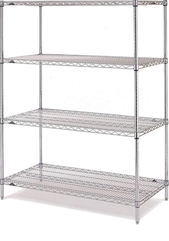 lot 48 image: 4 Tier New Commercial Grade Wire Shelving 18x 48 Up to 7ft Tall