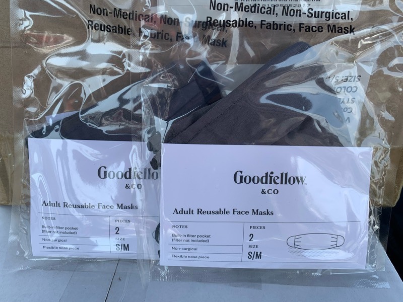 lot 75 image: 23 Packs of 2 per Pack Goodfellow & Co. Adult Reusable Face Masks size SM. Targets Brand