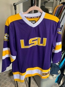 lot 29 image: LSU Tigers Colosseum Hockey Jersey Youth size Large