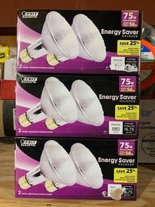 lot 1019 image: New 3 Box Lot of Energy Saver Outdoor Halogen Light Bulbs.