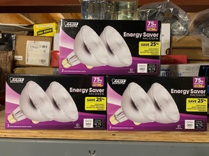 lot 1021 image: New 3 Box Lot of Energy Saver Outdoor Halogen Light Bulbs.