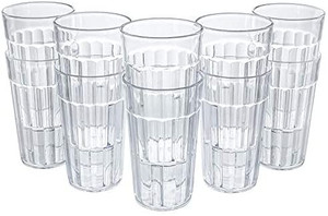 lot 5669 image: Honla Set of Plastic Tumblers,10oz Unbreakable Small Cups,Clear
