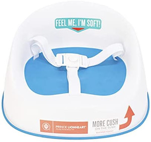 lot 5677 image: Prince Lionheart Squish Booster Seat, Red & White, 3-Point Harness and Dual-Strap System, Easy to Wipe Clean, and Lightweight
