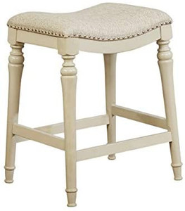 lot 5678 image: Lockhart 25 High White Saddle Counter Stool