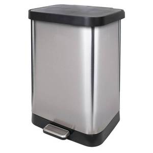 lot 5704 image: GLAD Stainless Steel Step Trash Can with Clorox Odor Protection of The Lid Fits Kitchen Pro 13 Gallon Waste Bags