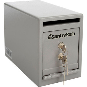 lot 5707 image: SentrySafe Under Counter Drop Slot Safe UC-025K - 6W x 12-516D x 8-12H, Gray