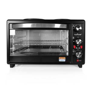 lot 5727 image: NutriChef PKRTO28 - Multi-Function Convection Oven - Counter Top Rotisserie Toaster Oven Convection Cooker with Dual Food Warming Hot Plates