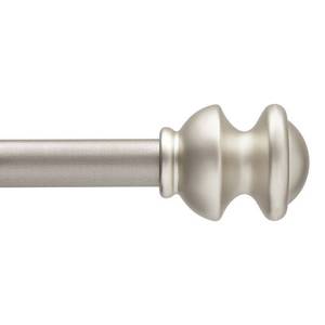 lot 5754 image: Kenney Kendall 58 Standard Decorative Window Curtain Rod, 28-48, Brushed Nickel
