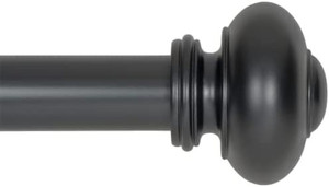 lot 5756 image: Ivilon Drapery Window Curtain Rod - Knob Design, 1 Inch Rod, 28 to 48 Inch. Black