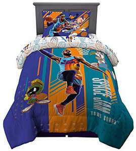 lot 5771 image: Franco Kids Bedding Super Soft Comforter and Sheet Set, 4 Piece Twin Size, Space Jam 2 A New Legacy