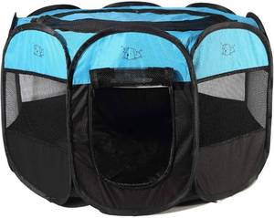 lot 6912 image: Rarasy Pet Playpen - Indoor Outdoor Mesh Open-Air Playpen and Exercise Pen Tent