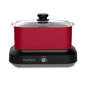 lot 6948 image: West Bend 6qt Versa Cooker with Bag - Red